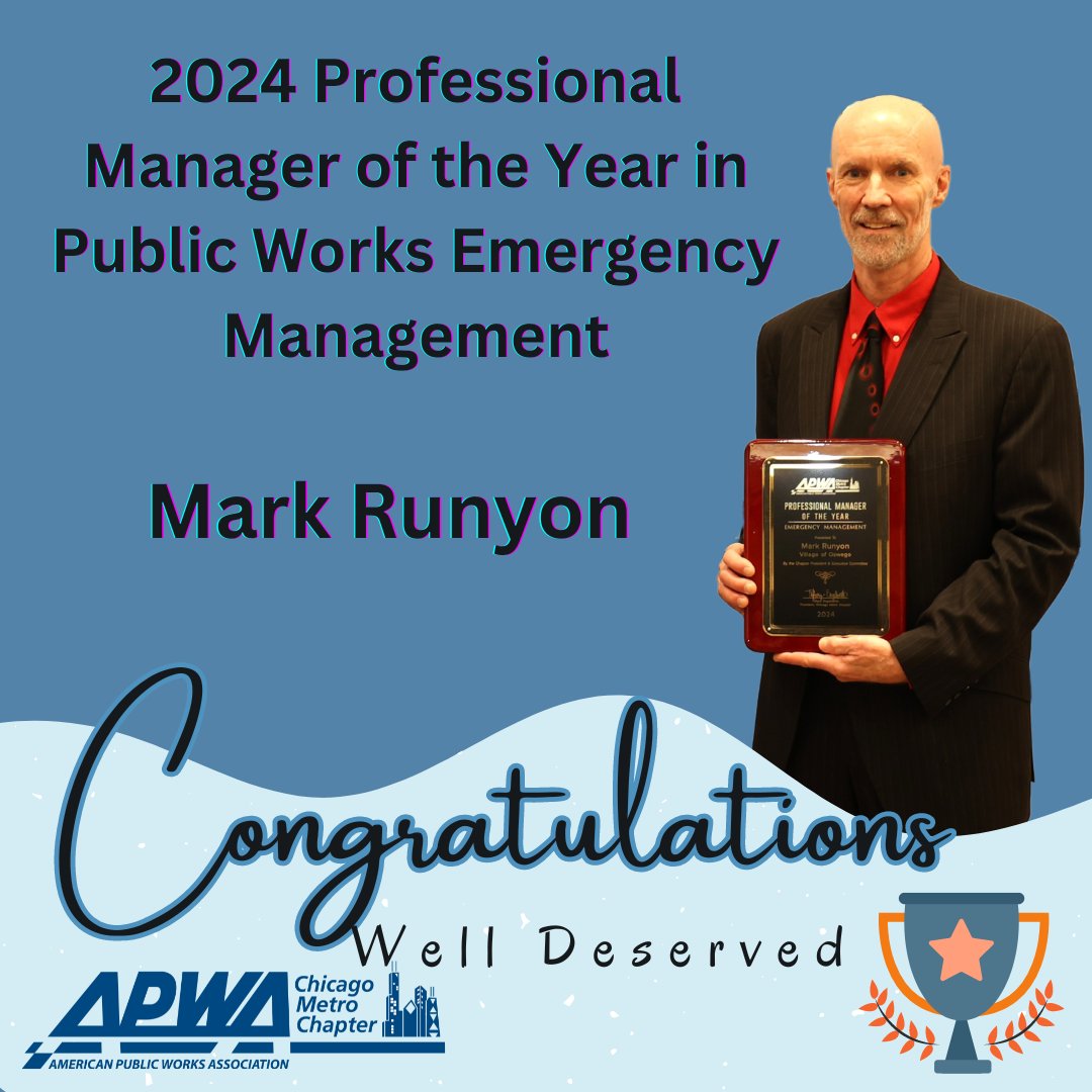 🎉 Wow! Huge congratulations to Mark Runyon for being named the 2024 APWA Professional Manager of the Year in Public Works Emergency Management! 🏆 What an incredible honor – well deserved! 👏👏 #APWA #PublicWorks #EmergencyManagement #AwardWinner