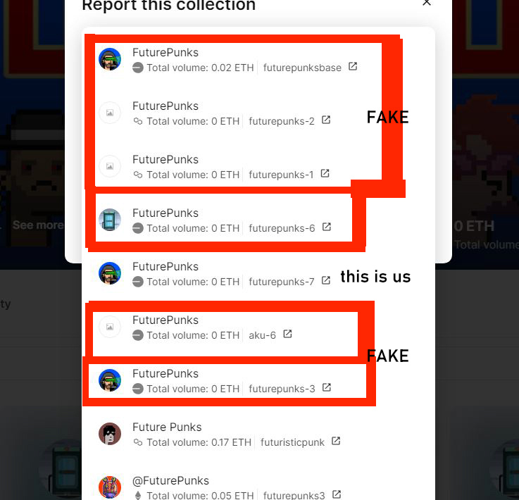 futurepunks_nft's tweet image. ⚠️Guys, there are a lot of fake collections at the @Opensea now that pretend to be us! Please! Make reports on scammers! And don&apos;t buy anything from them!!!

⚠️All information is only on our page on X (Twitter)!!!!