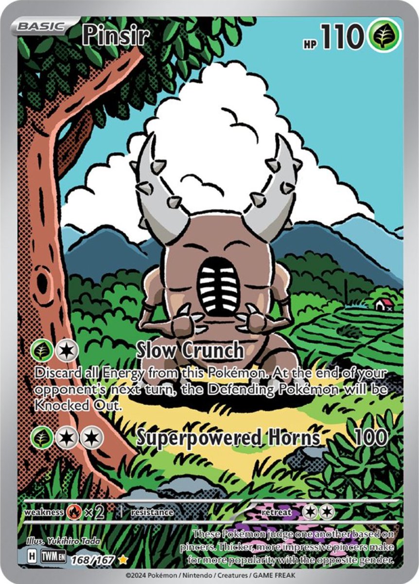 Pinsir Illustration Rare Officially Revealed in English from Twilight Masquerade! 🌿 #PokemonTCG