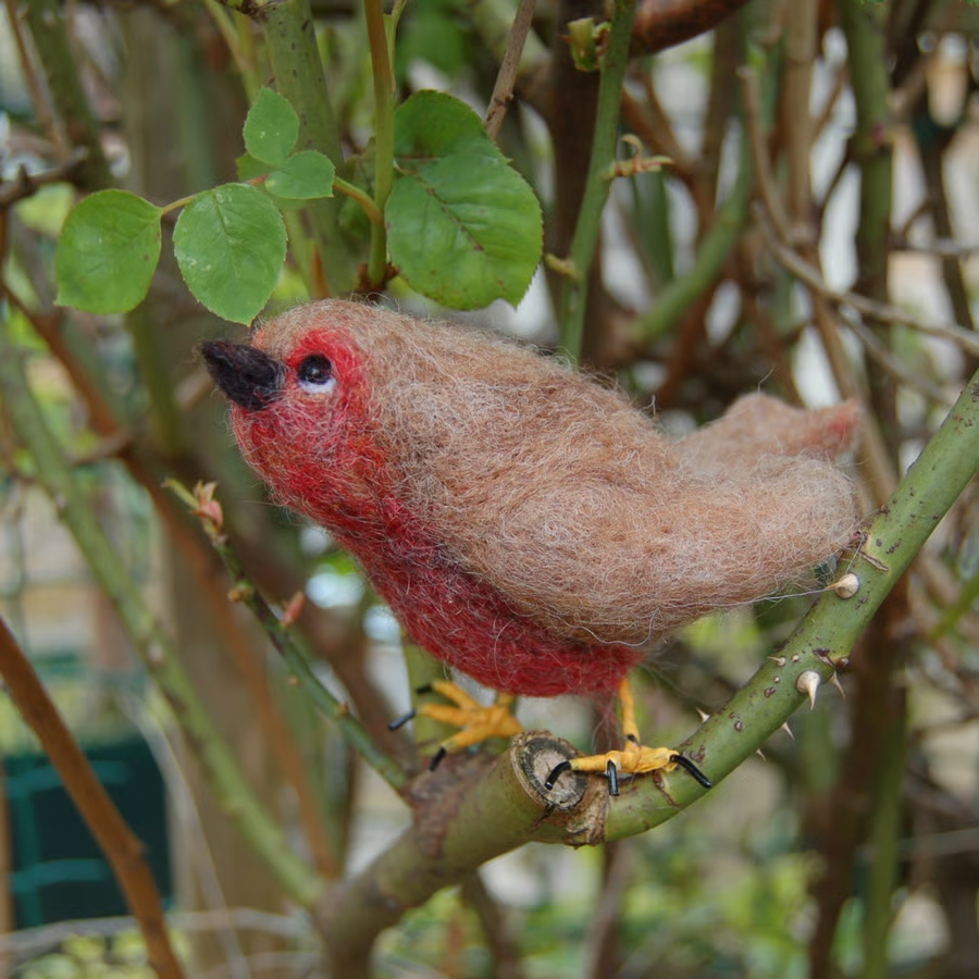 Needle Felt Robin - wool textile art - Folksy folksy.com/items/8331031-… #newonfolksy