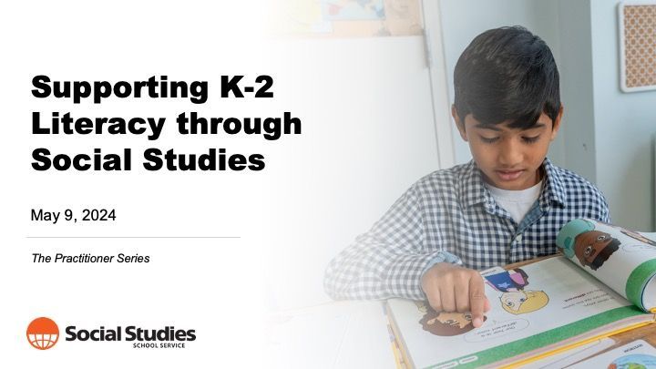 Don't miss our free webinar, 'Supporting K-2 Literacy through Social Studies' next week on May 9th at 3p PDT! You'll learn #literacystrategies for the K-2 #socialstudies classroom that are engaging, practical, and developmentally appropriate. buff.ly/3wmeYtp