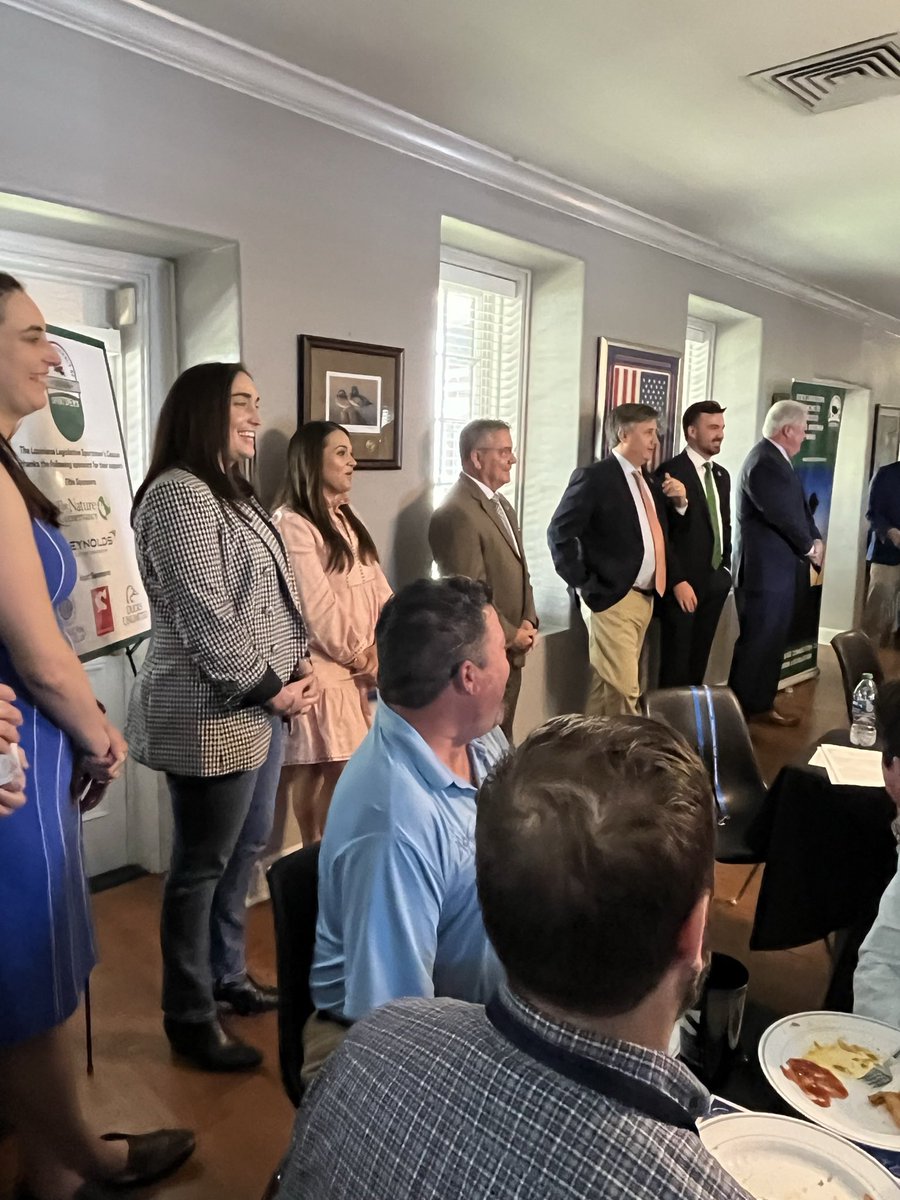 LDWF's tweet image. LDWF Exec team recently attended the Louisiana Legislative Sportsmen’s Caucus Luncheon where we were able to connect with members on the importance of our Sportsman’s Paradise. Thank you to State Rep. Jerome Zeringue for your support of our dept!  @HunterandAngler
