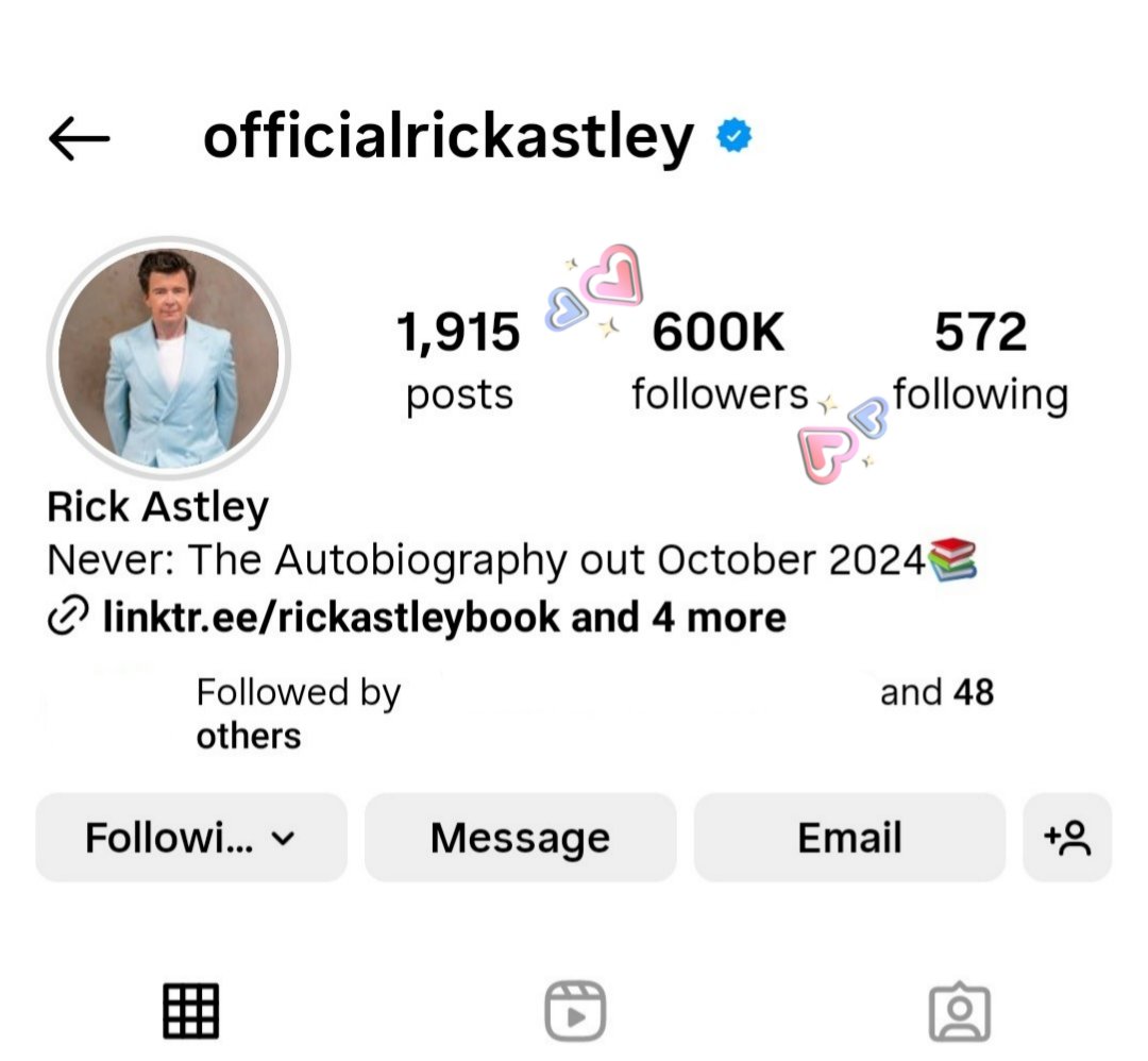 Congrats @rickastley for reaching 600k followers on Instagram 🥳