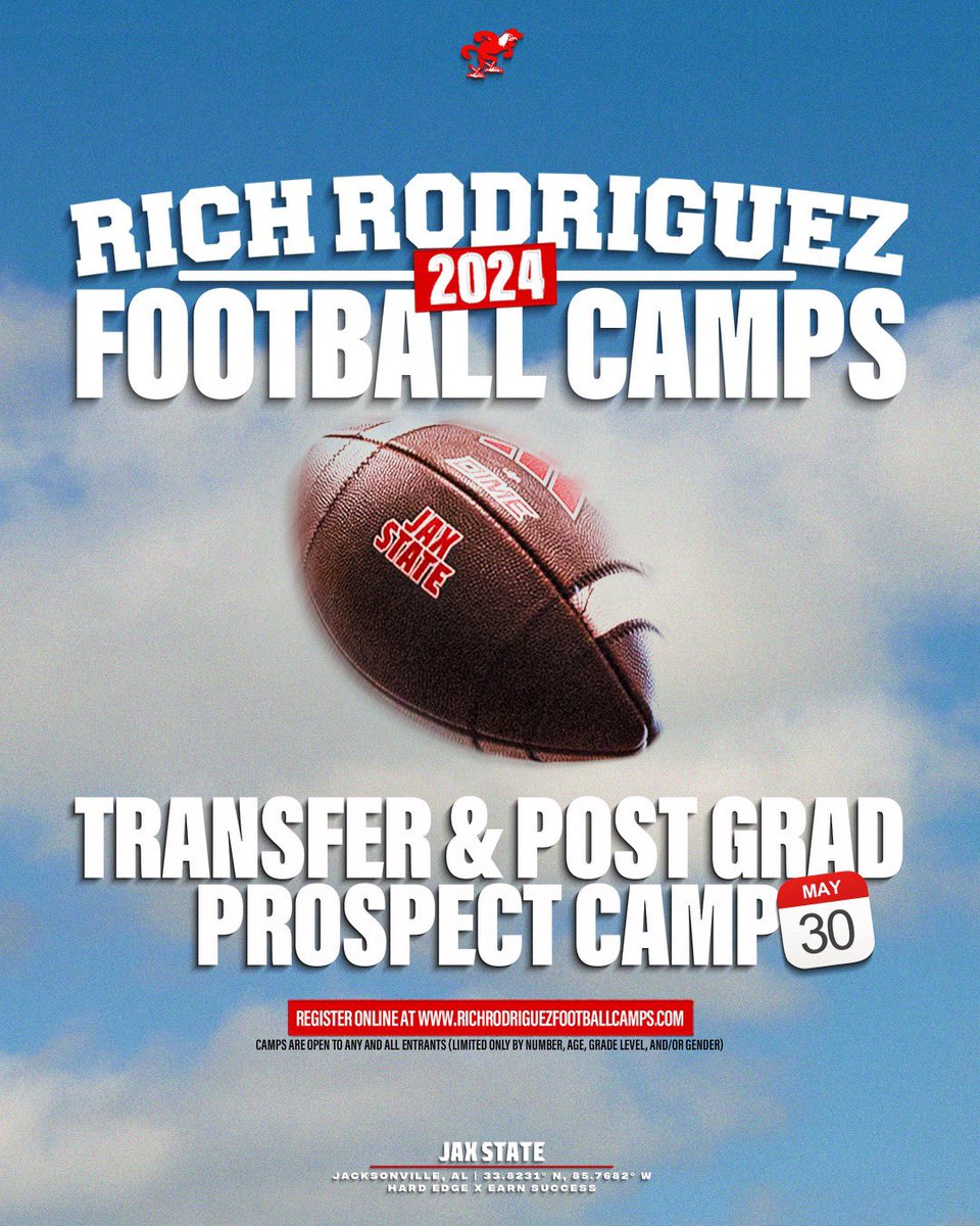 Looking for your opportunity⁉️

Sign up now ⬇️
🔗>>>richrodriguezfootballcamps.com

#HardEdge | #EarnSuccess