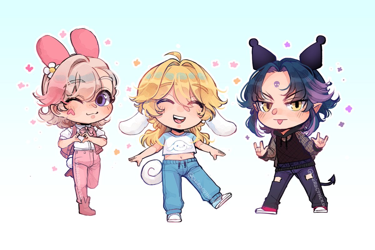Sanrio Babies but ✨stickers✨ #Xiaotherney

Needed them as chibis what can I say hah 💖I love them a normal amount uughhggh

#Xiao #Aether #Lyney #GenshinImpact