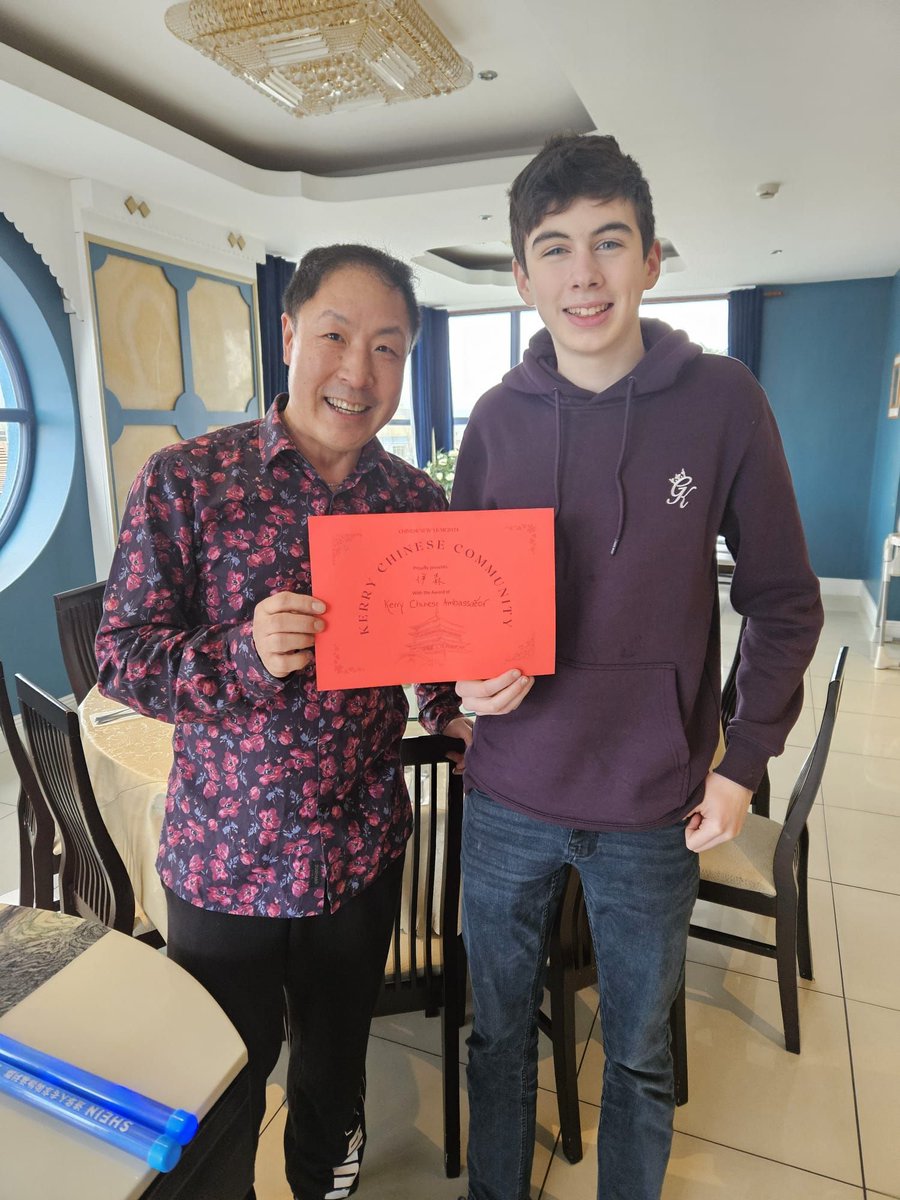Well done to Ethan Gilroy who has qualified for a Scholarship for a one month trip to Shanghai staying at Shanghai University Campus studying Chinese language and culture. This came through his success in the Chinese proficiency competition in UCC last weekend.