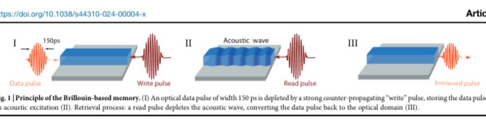 ProfBenEggleton's tweet image. Very excited to see our publication “Brillouin light storage for 100 pulse widths” published in npj Nanophotonics. We demonstrate record 15 ns of delay for 150ps pulses, (delay of 100 pulse widths); enabled by the high local gain of the chalcogenide chips nature.com/articles/s4431…