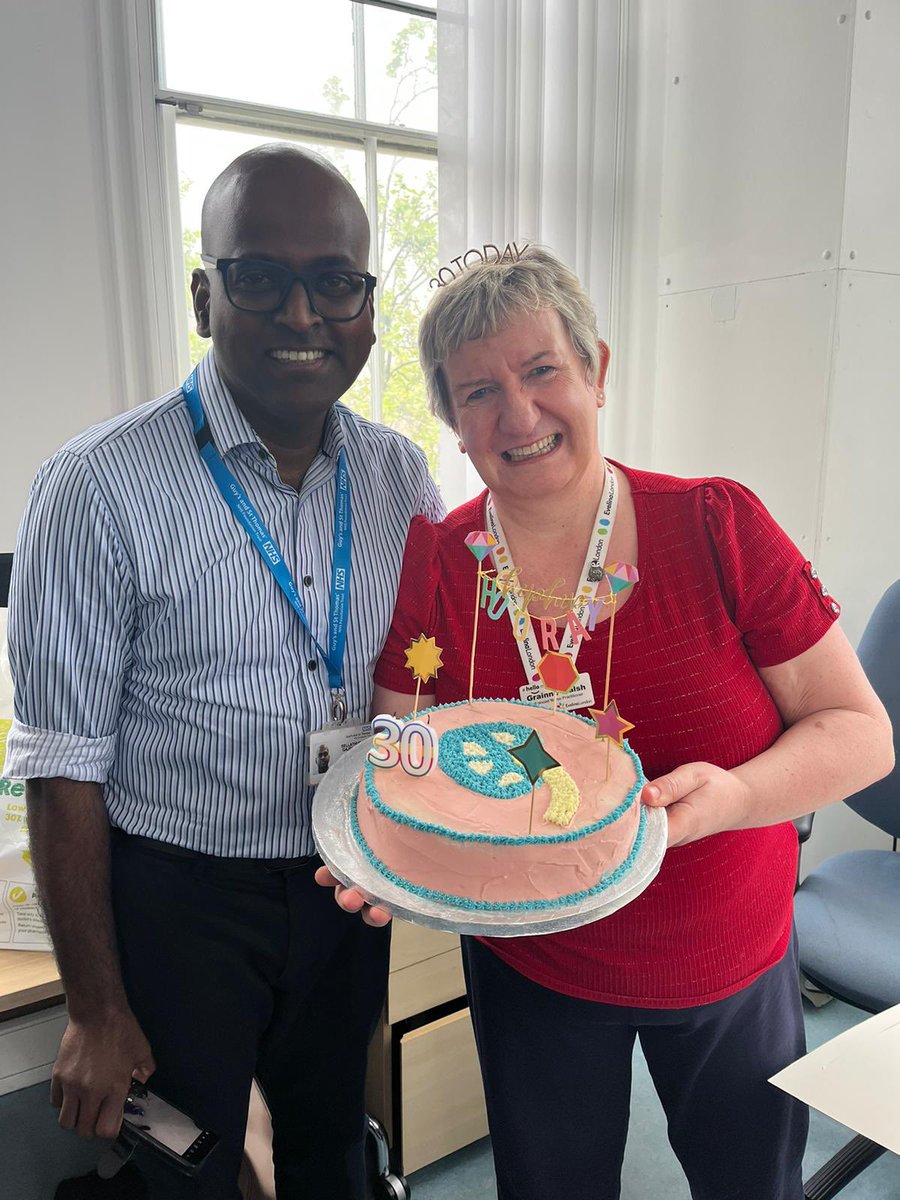 Time flies! Had an amazing surprise today when my fabulous team celebrated me reaching my 30th anniversary of being an @EvelinaLondon specialist kidney nurse. I’m so lucky to be part of such a stellar team! Which includes some fab bakers!! @BAPNnephrology
