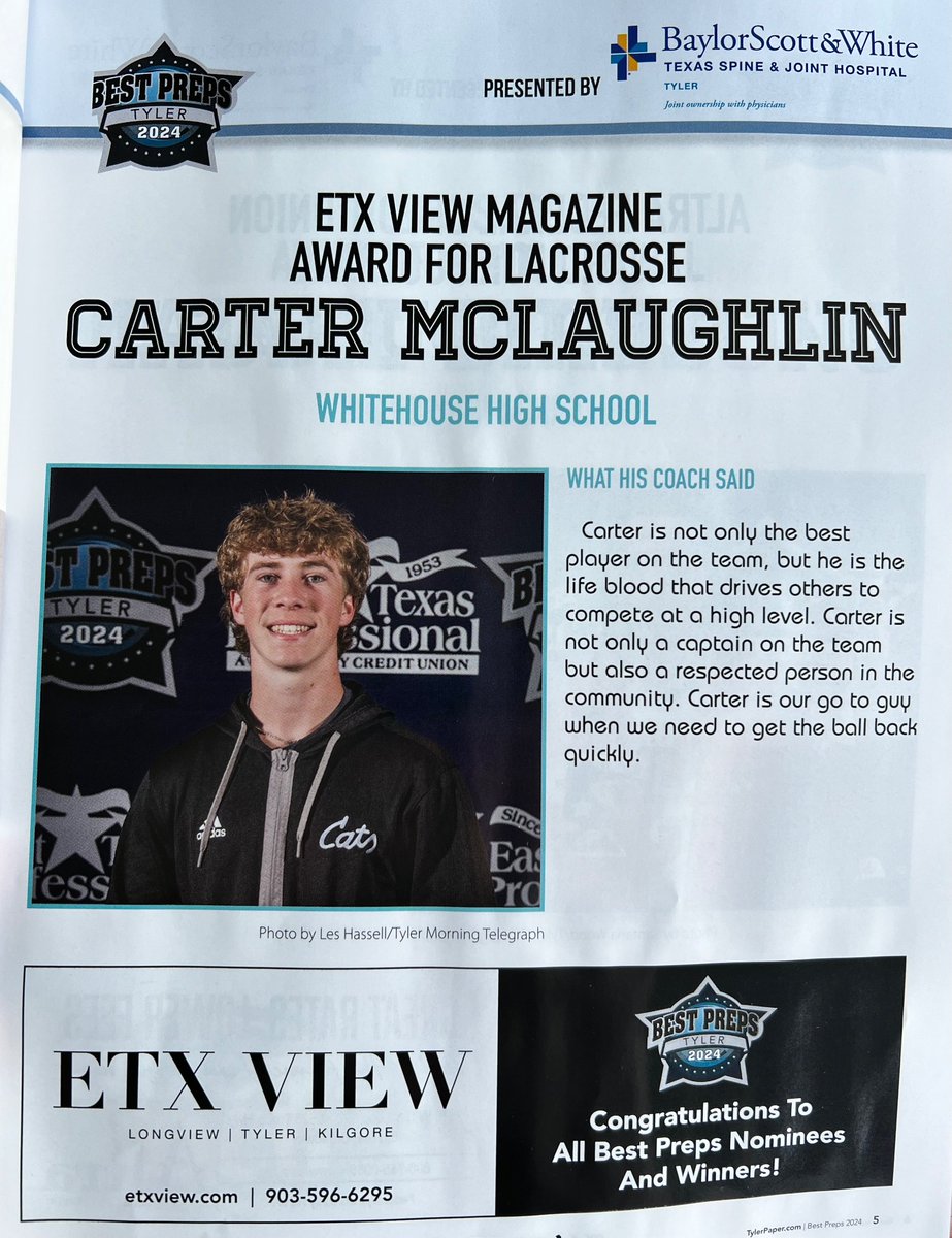 Carter2Mac's tweet image. Awesome night celebrating a lot of hard working student athletes! Thank you Tyler Best Preps for the 2024 Lacrosse Player of Year award!
@WHSTX_Football @ADVNCLacrosse @cuilax @dominicanlax @UtahTechLax @adamsstatelax @FaceoffFactory