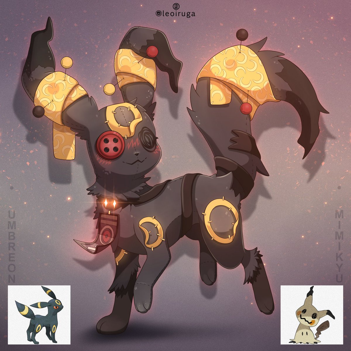 Umbreon and Mimikyu Fusion (Commission) #pokemon #pokemonart #umbreon #mimikyu #eeveelution #pokeart #poke #pokefusion