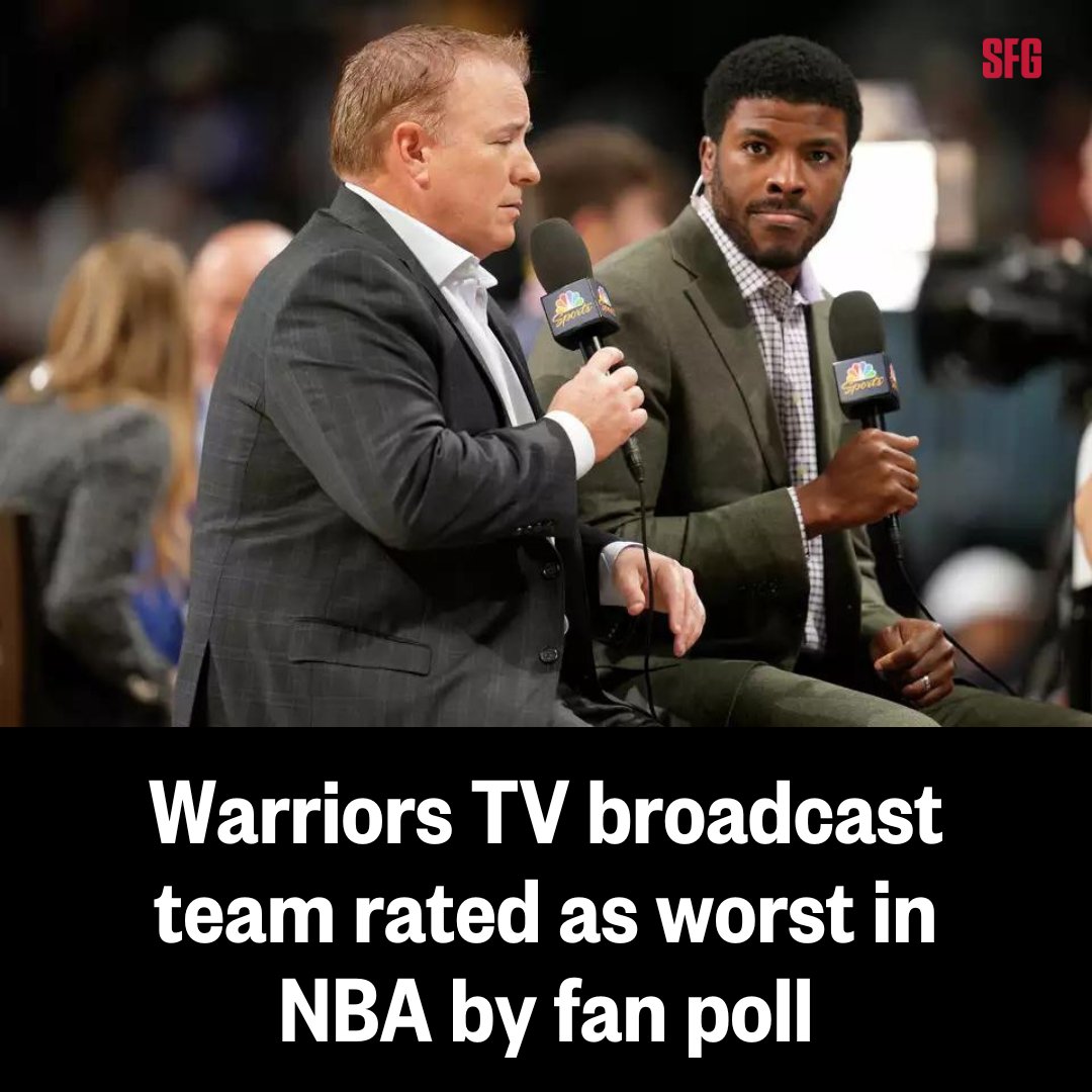 Golden State Warriors broadcasters Bob Fitzgerald and Kelenna Azubuike have made a name for themselves among basketball fans for all the wrong reasons.

📝: trib.al/UH1oGku