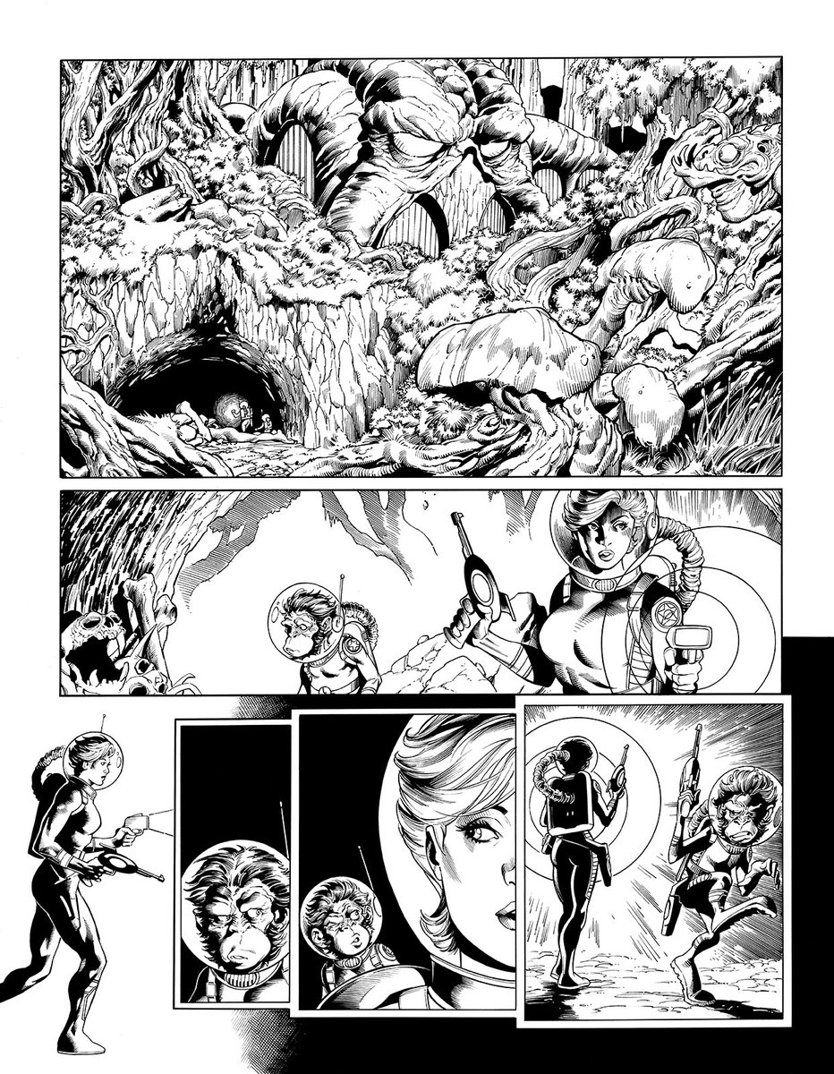 I got another batch of pages from inker Matt Ryan for #KitCarter Planet Doom! I'll share one. Back it right here, only 12 pages to go! indiegogo.com/projects/kit-c…