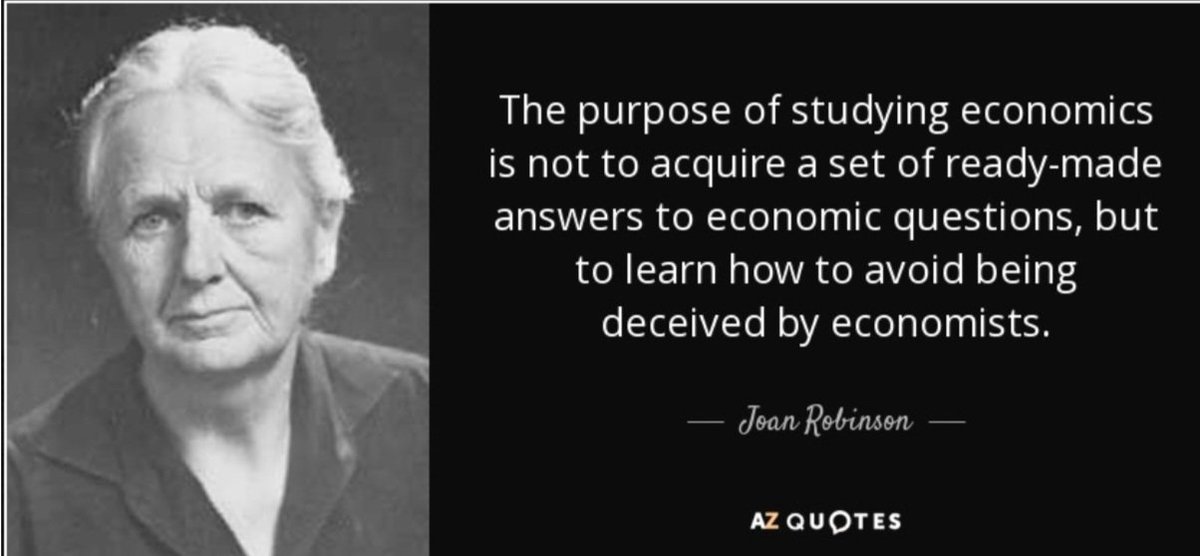 It is a good thread @garyseconomics and reminds us of this quote by Joan Robinson but in this case, it's a politician aided and abetted by them! open.spotify.com/episode/6tpvU7…