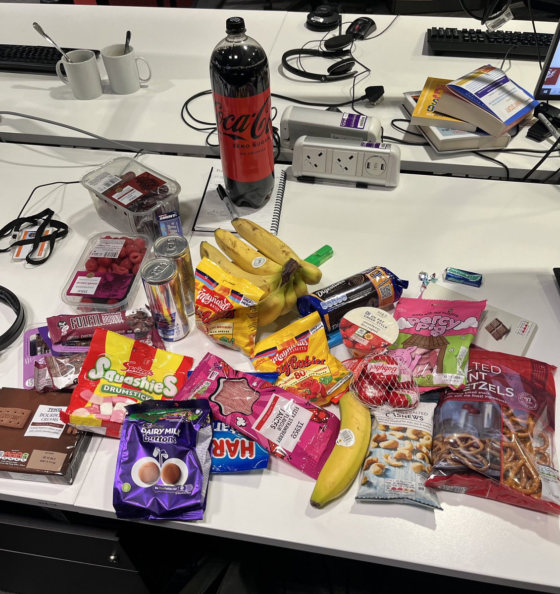 Political snack teams assemble. This is mine @MattChorley and @CalumAM’s haul for the night, let’s see what you’ve got …