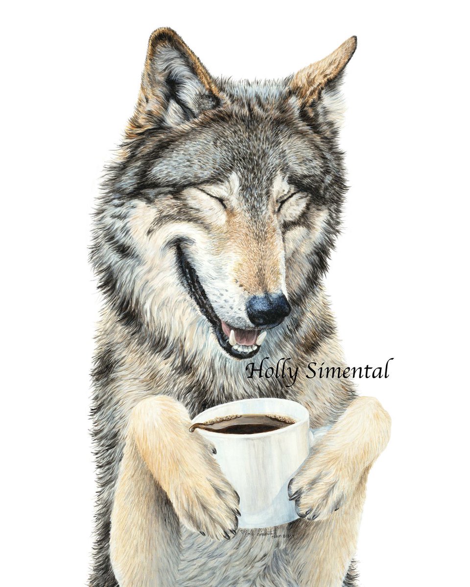 On #sale now, signed prints by #HollySimental! #wolfart #wolf #coffee #coffeeshop #coffeelover #animal #animalart #animalartist #gift #giftideas #gifts #mothersday #mothersdaygift #wildlife #wildlifeart #wildlifeartist #art #artwork #artist