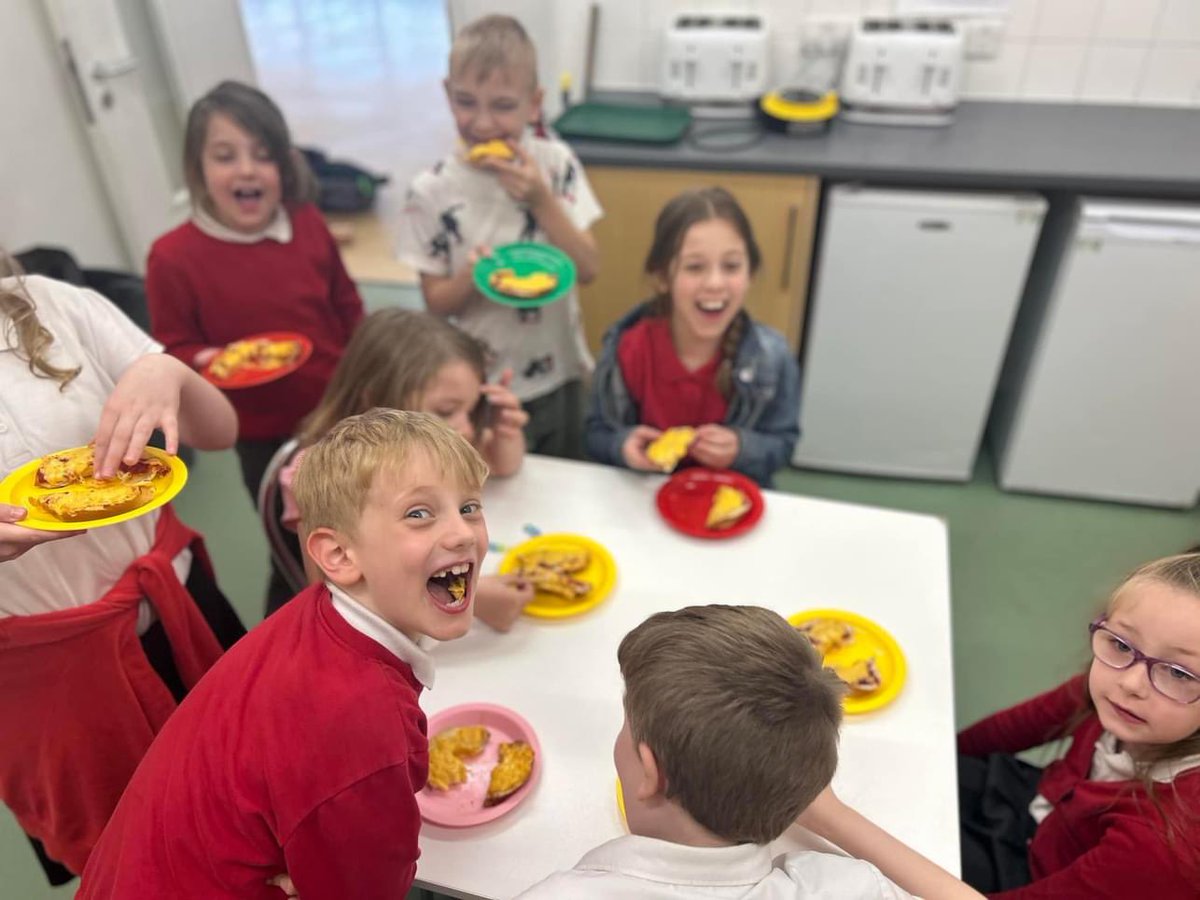 Baking in after school club! Those faces say … deliciousness has been created!
