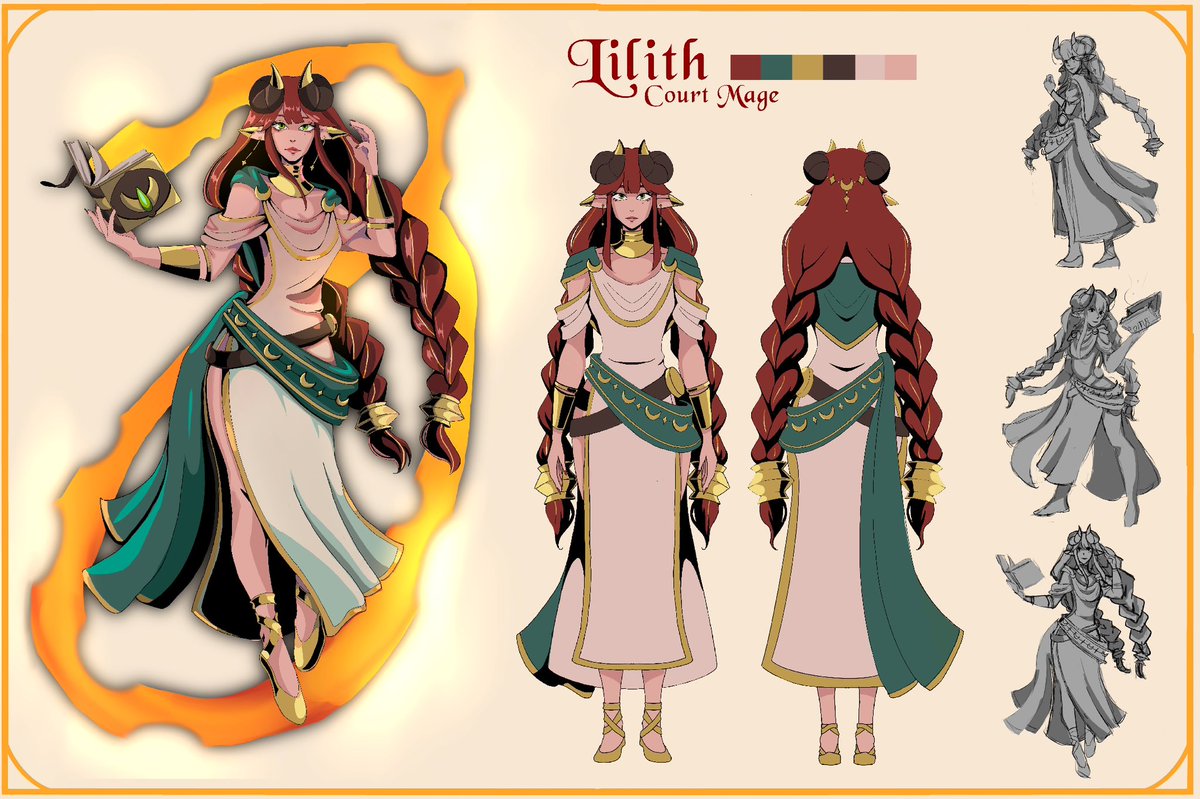 This is a re design of my character Lilith in a style inspired by the game Hades!