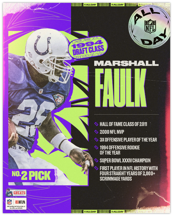 🏈 WIN A SIGNED FOOTBALL FROM MARSHALL The celebration of the NFL Draft is continuing this week 🥳 Every Hot route pack you buy from the Draft Anniversary drop enters you to win a Marshall Faulk signed football 🏈 ➡️ Buy packs here: nflallday.com/drops/1255