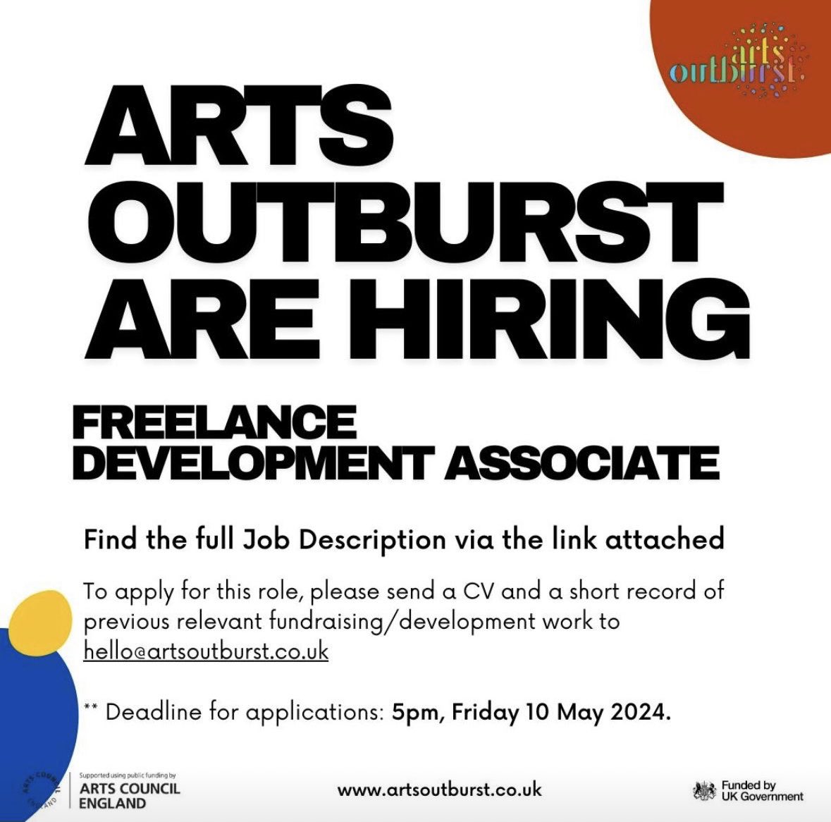 WE ARE HIRING! ⭐️
We are looking to recruit an experienced fundraising/development associate(s) on a freelance basis to help us deliver our vision. 

Find out more here: lnkd.in/ePBjDxW5

** Deadline for applications: 5pm, Friday 10 May 2024

<a href="/ace_southeast/">Arts Council England, South East</a> #letscreate