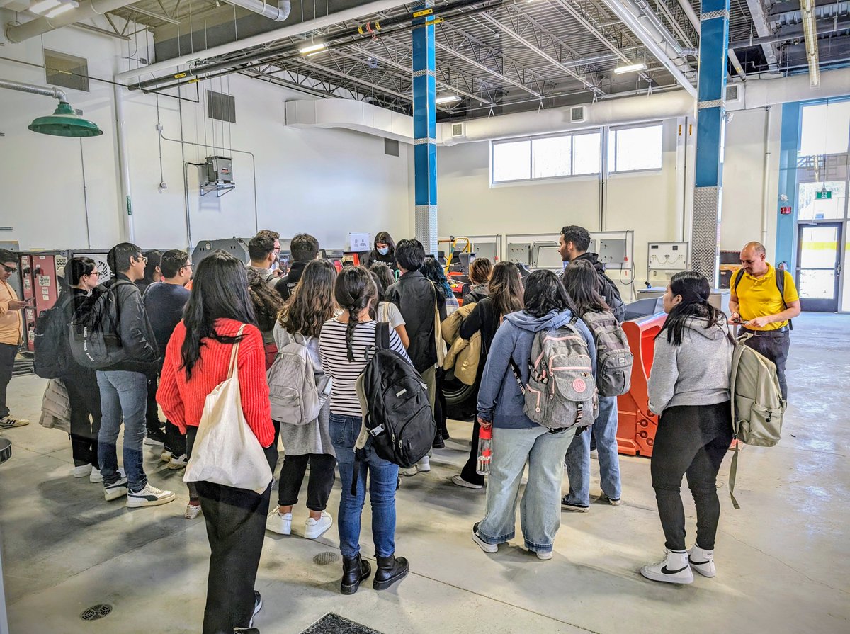 Students from Mexico are visiting Cambrian College over the next couple of weeks to study English as a Second Language. During their visit today, they stopped by Cambrian R&D to tour our labs and learn about the research we do! #AppliedResearch