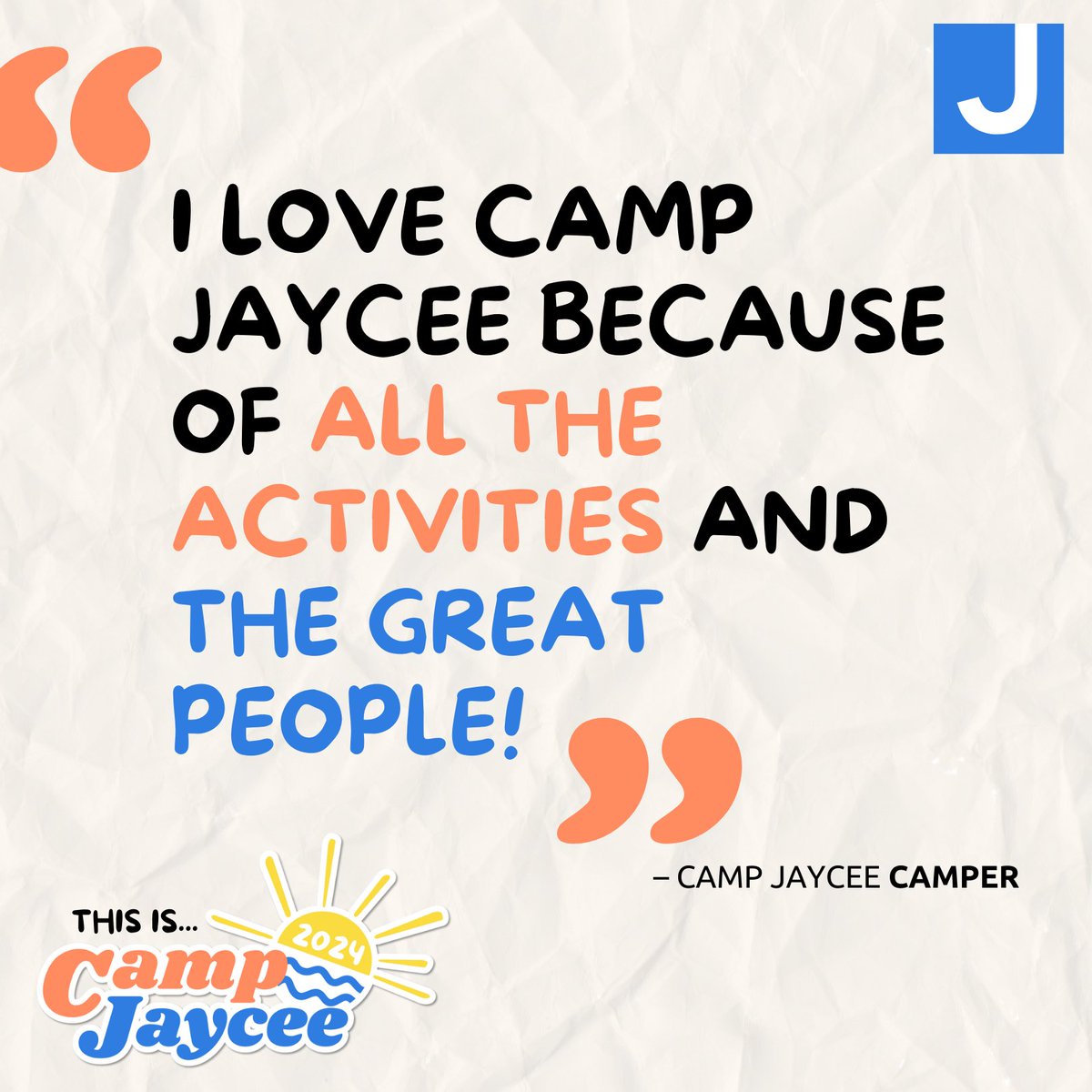 Hear from one of our happy campers: