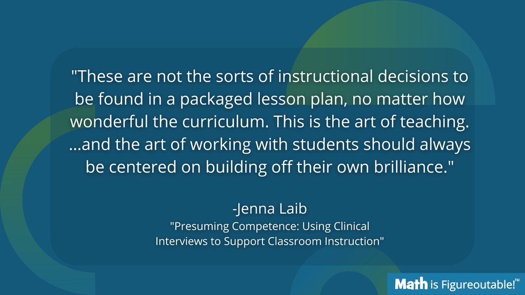 Just the name of this blog 'Presuming Competence' - I like. Teaching is an art. And it should be valued as such. Well said @jennalaib! #MathIsFigureOutAble #MathChat #MTBoS #ITeachMath #MathEd #Mathematics