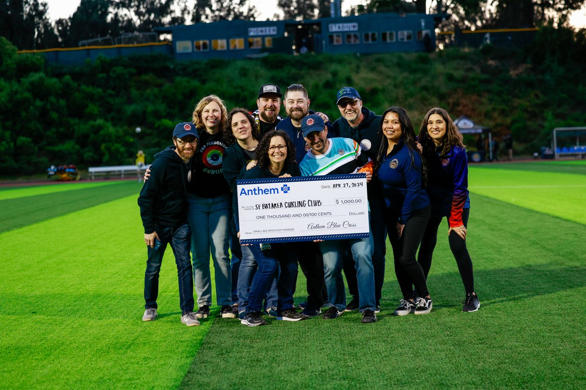 Anthem proudly presented @bayareacurling as a winner of the Small Biz Spotlight award last Saturday in partnership with @oaklandrootssc. Check out their very first curling facility in Oakland, CA and 'Learn to Curl' with them. #NationalSmallBusinessMonth #AnthemBlueCross