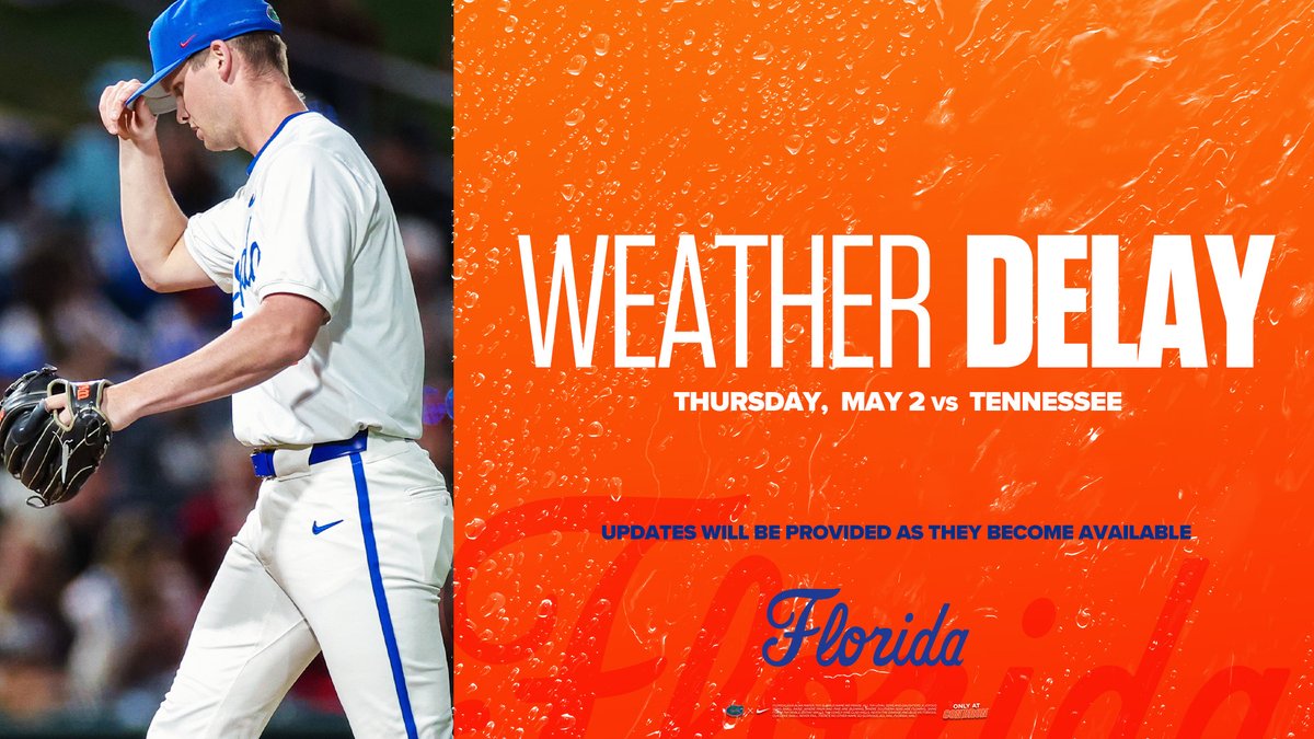 We are currently in a weather delay at Condron Family Ballpark due to nearby lightning strikes. An updated first pitch time will be provided as soon as one becomes available. #GoGators
