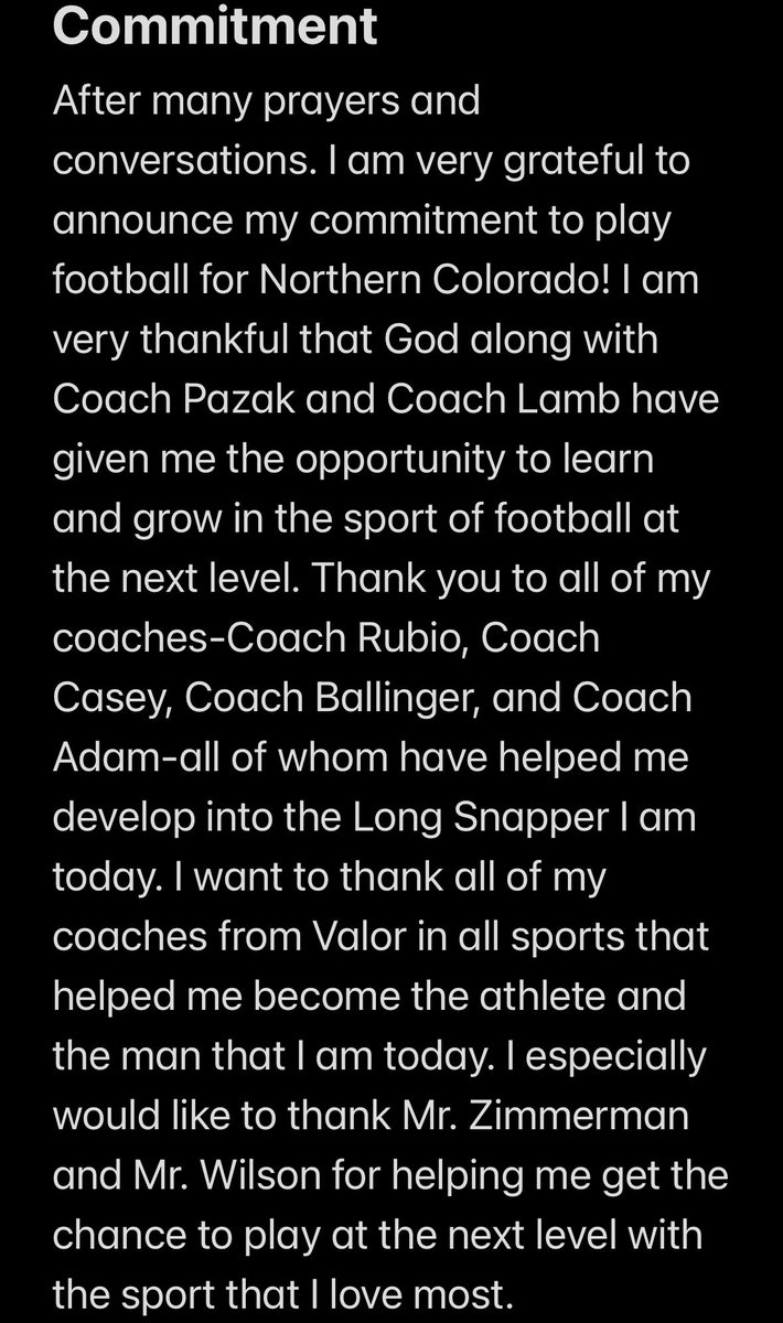 Maddox J. Broughton (@mbroughton76) on Twitter photo 100% Committed to Northern Colorado. Go Bears!🐻 <a href="/CoachPazak/">James Pazak</a> <a href="/UNC_BearsFB/">Northern Colorado Football</a>
<a href="/zachwilsonvalor/">Zach Wilson</a> <a href="/TheChrisRubio/">Rubio Long Snapping®</a> <a href="/Coach_Casper/">Coach Casey Casper</a> <a href="/ballinger/">Danger Ballinger</a> <a href="/HKA_Tanalski/">Adam</a> <a href="/CoachMcGat/">Bret McGatlin</a> <a href="/zimmy4848/">Scott Zimmerman</a> <a href="/donnieyantis/">Donnie Yantis</a> 100% Committed to Northern Colorado. Go Bears!🐻 <a href="/CoachPazak/">James Pazak</a> <a href="/UNC_BearsFB/">Northern Colorado Football</a>
<a href="/zachwilsonvalor/">Zach Wilson</a> <a href="/TheChrisRubio/">Rubio Long Snapping®</a> <a href="/Coach_Casper/">Coach Casey Casper</a> <a href="/ballinger/">Danger Ballinger</a> <a href="/HKA_Tanalski/">Adam</a> <a href="/CoachMcGat/">Bret McGatlin</a> <a href="/zimmy4848/">Scott Zimmerman</a> <a href="/donnieyantis/">Donnie Yantis</a>