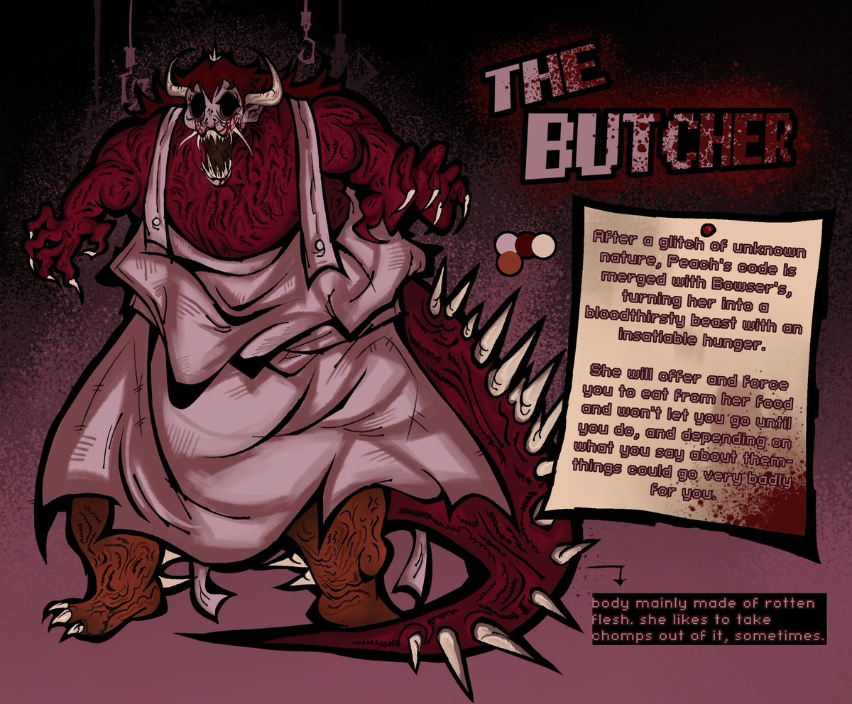 got a little embarrassed but anyways. my first horrorbrew: butcher! what a lady... #marioexe #horrorbrew