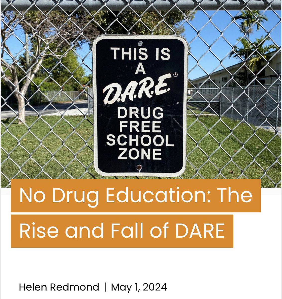 #DARE to Say No: Policing and the War on Drugs in Schools (UNC Press, 2024) is a much-needed, extensively researched history of DARE written by @mfkantor. READ THE @Filtermag_org HERE ➡️ filtermag.org/dare-drug-educ… #warondrugs
