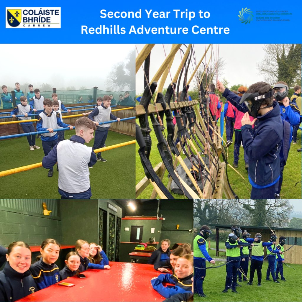 Our second year students, class teachers and SNAs had an action packed day of thrills and challenges at the Redhills Adventure Centre in Co. Kildare @KWETB,