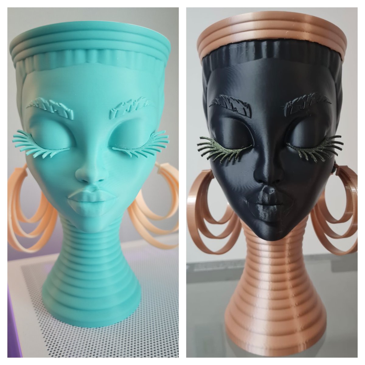 👉NEW ZIP FILE ADDED WITH THE PIECES DIVIDED!! YOU CAN PRINT THE FACE ,THE NECK AND THE CROWN IN DIFFERENT COLOURS 🏜️ DESERT QUEEN PLANTER ➡️ 3D model: cults3d.com/:1772515 💡 Designed by @oasis3dlab @cults3d #3dPrinting