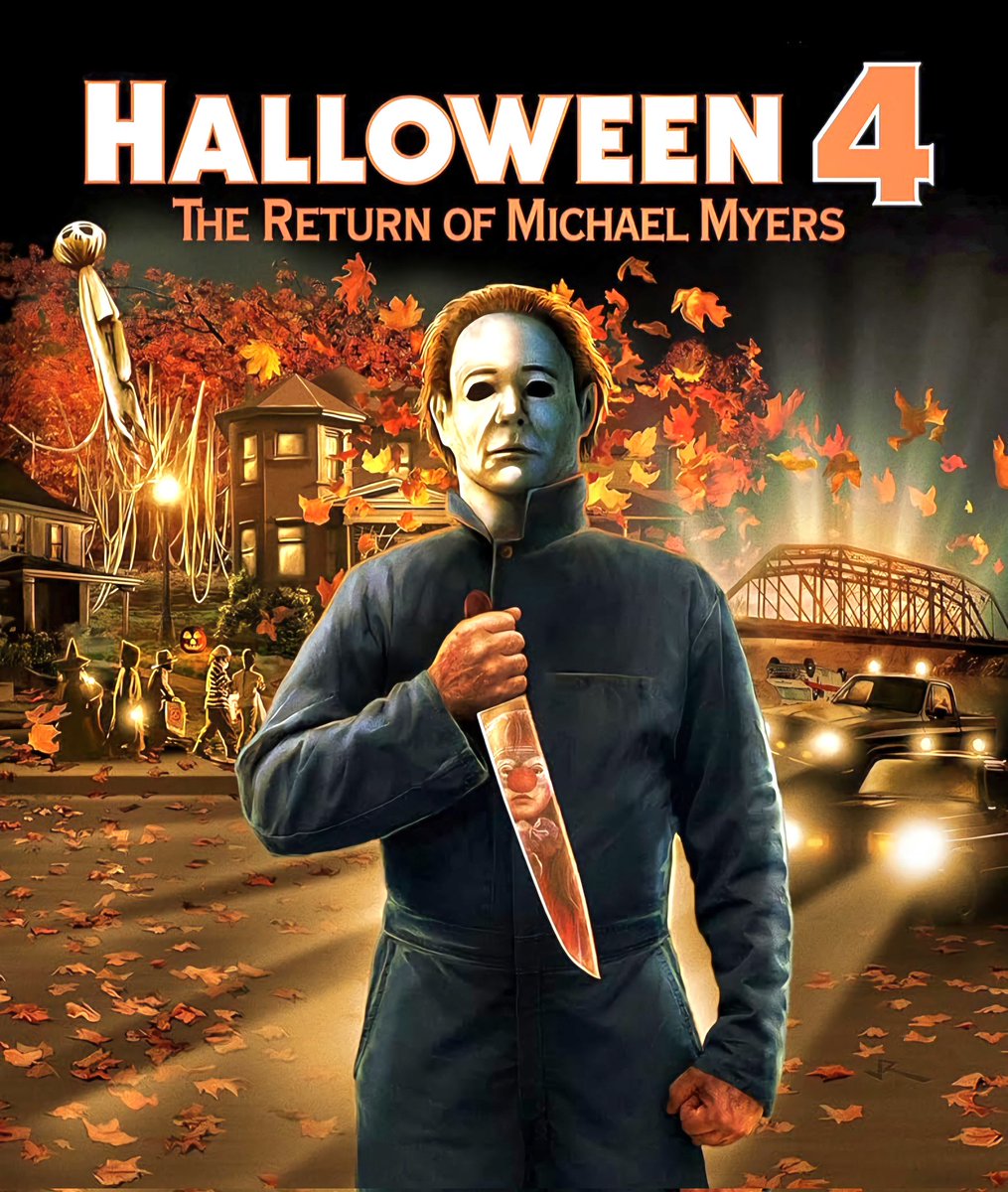 Now for HALLOWEEN 4: THE RETURN OF MICHAEL MYERS (1988). Ten years after his original massacre, the comatose maniac Michael Myers awakens on Halloween Eve and returns to Haddonfield to kill his seven-year-old niece. Can Dr. Loomis stop him? @PromoteHorror
