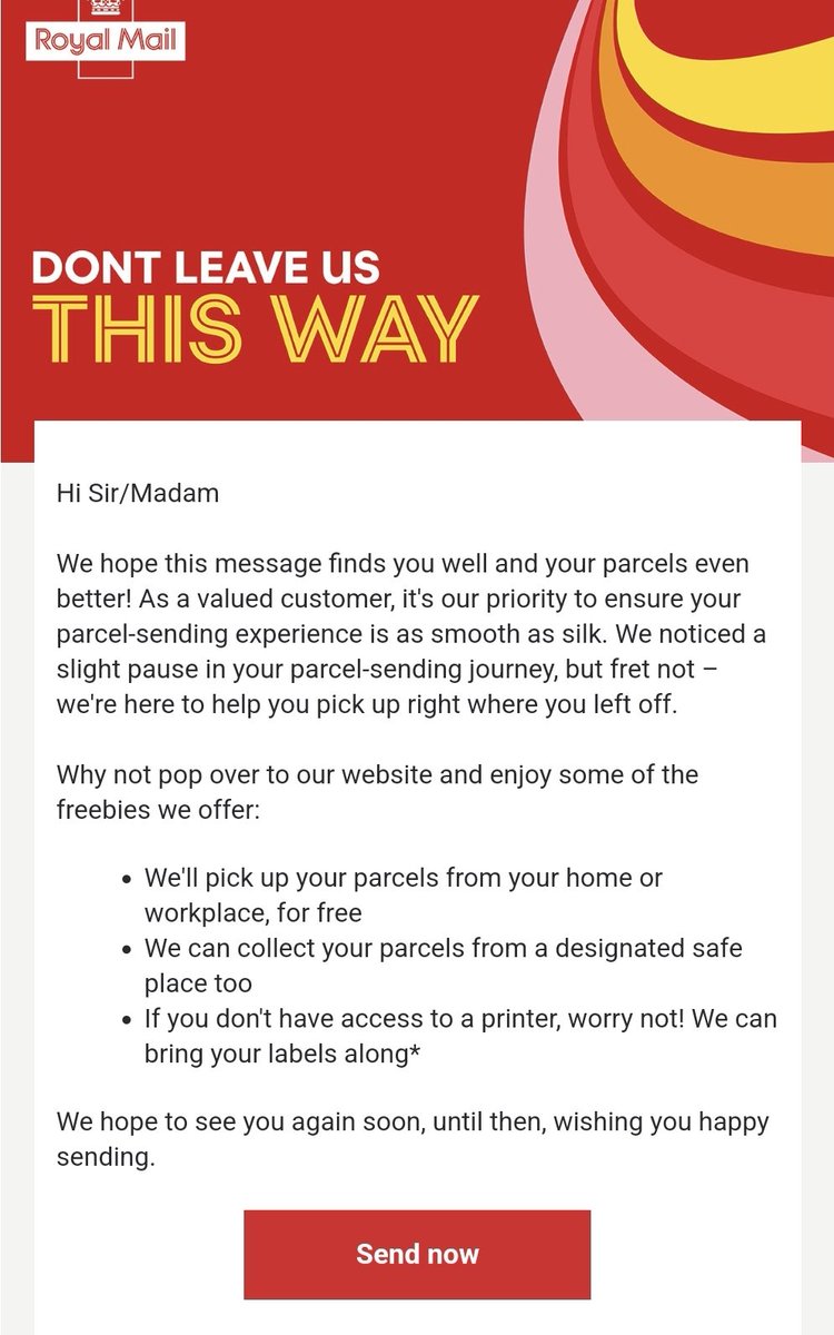 damn Royal mail are clingy