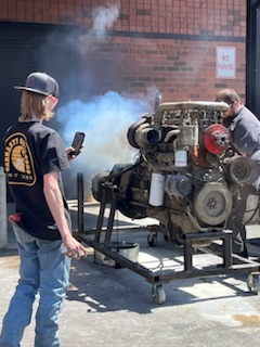 Behind the Scenes in the JATC Workshop! Students are diving hands-on into the world of big diesel engines, and it's a sight to behold! From disassembling these mechanical giants to the pivotal moment of truth - will it roar to life again? #workbasedlearning #FutureEngineers #CTE