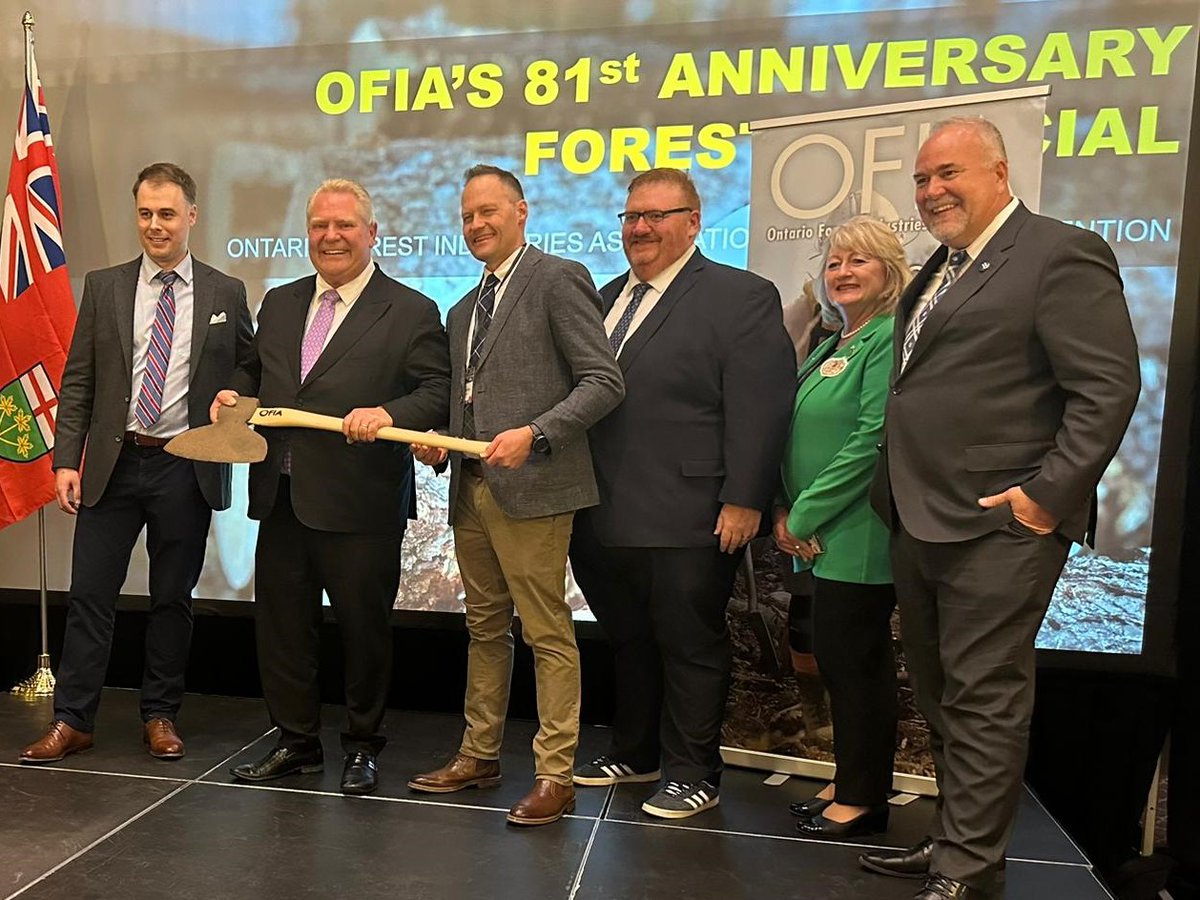 What an honour to attend my first #OFIA81 conference alongside Premier @Fordnation, Minister @GraydonTheMPP, and Minister @ToddSmithPC in my role as PA to the Minister of Natural Resources and Forestry. Our government is proud to support #Ontario's resilient forestry sector!
