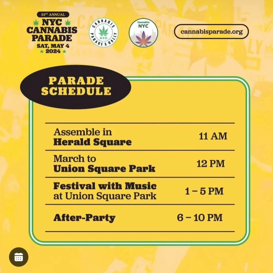 Join us for the 51st annual New York City Cannabis Parade and celebrate the power of unity, activism, and the benefits of cannabis legalization.

 #NYCParade #CannabisCommunity #nyc #nycnightlife #brooklyn #newyork #newyorkcity #nycparty #nycparties  #manhattan