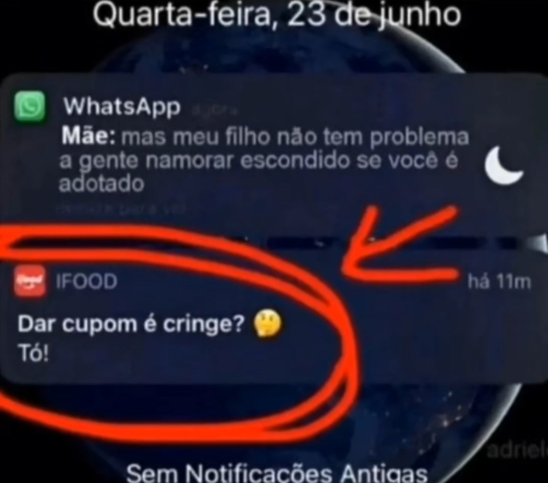 kkkkkk ifood ta querendo ser jovem