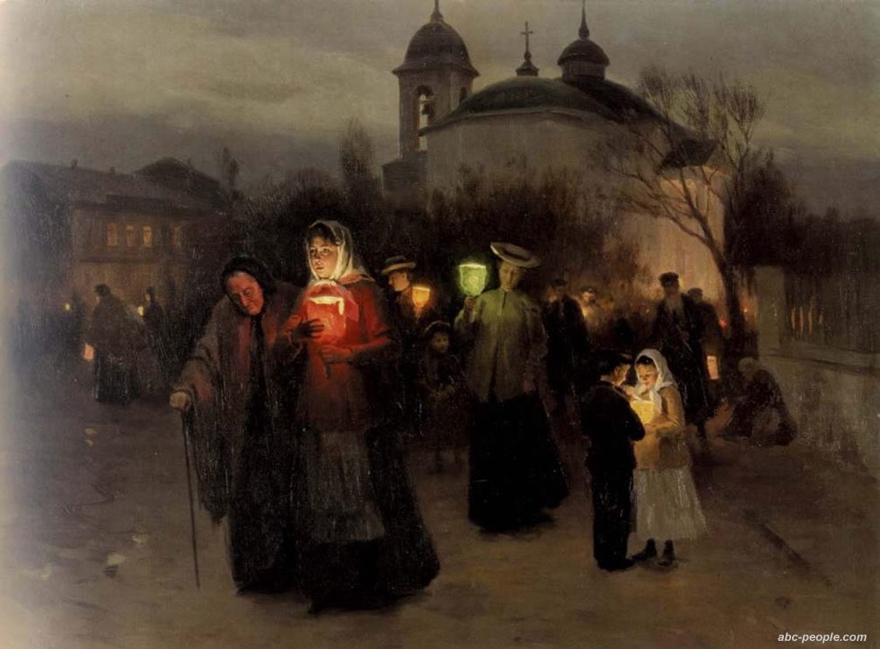 Today is “Clean Thursday” in Ukraine, the last Thursday before Easter. 🇺🇦tradition - trying to take candles enlightened from the church all the way back home. “Clean Thursday”, 1887 by Mykola Pymonenko. I’ve seen this today near my home, tradition is alive 💔