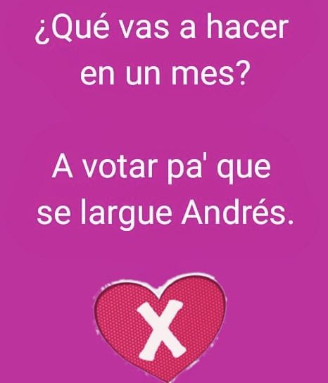 En un mes voy a votar para que se largue Andrés. 🥳

 Quien de acuerdo ?👇🙋‍♀️