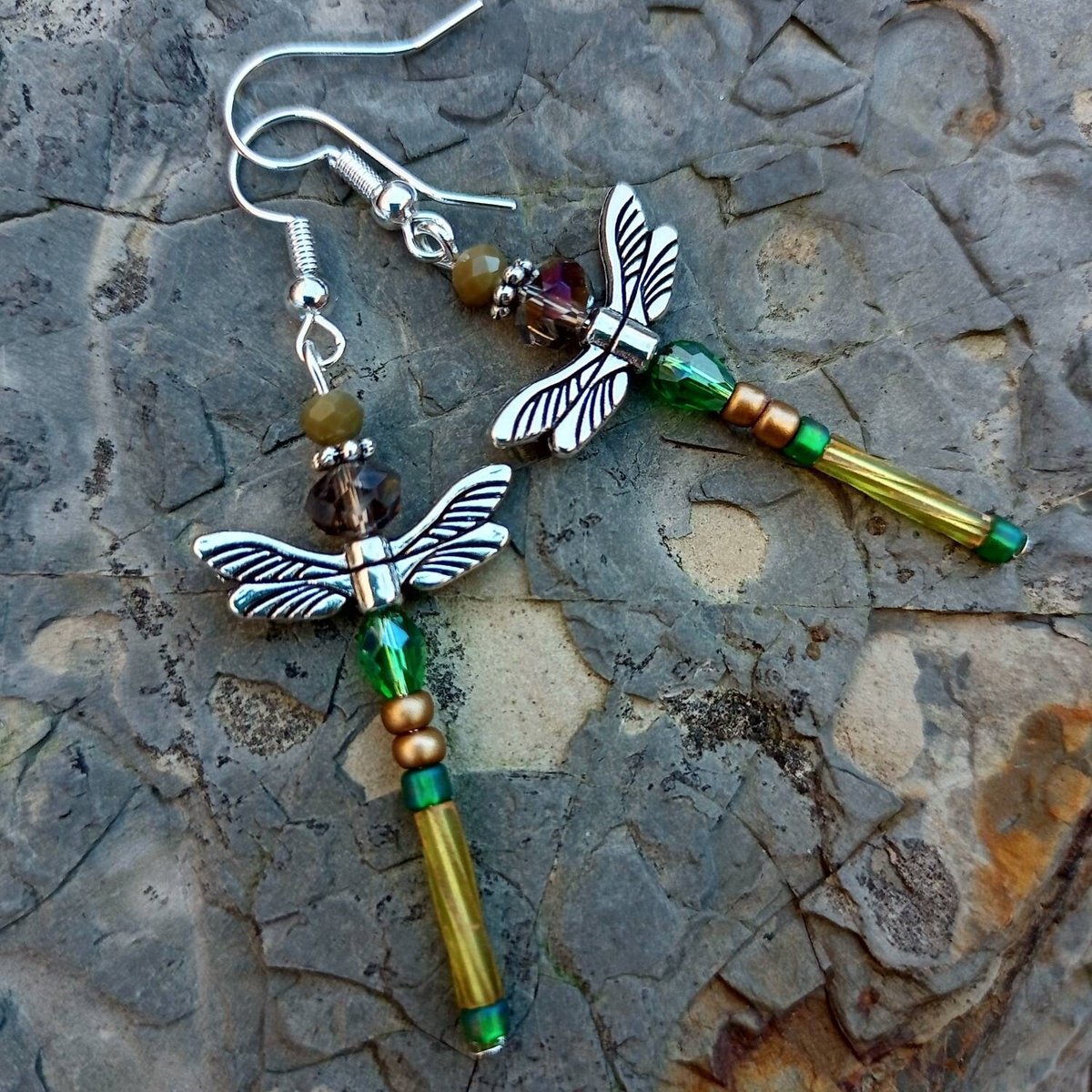 Just two of the handcrafted pieces of jewellery available on my #Etsy shorelinestudioni.etsy.com #Mhhsbd #CelticJewellery #Irishgifts #Dragonfly #Earrings #Shopsmall #Giftidea