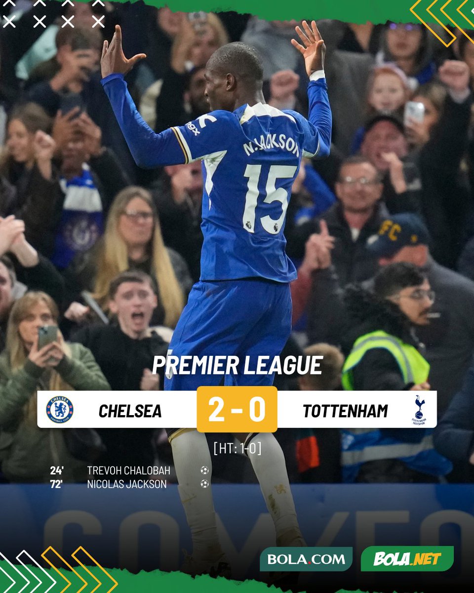 #LiveBolanet FT: Chelsea 2-0 Tottenham | Possessions: 37%-63% | Shots:16-19 | Corners: 4-9

The Blues raih poin penuh saat jamu Spurs di Stamford Bridge.

#premierleague #chelsea #tottenham #blnrin #bolanetreview