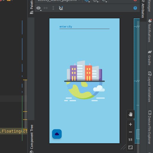 techwithol's tweet image. Building a weather forecast app in Android java(for school). 
Needed an api to retrieve name of cities but couldn&apos;t find one... Anyways here&apos;s my UI at the moment (main page and search page) thoughts and suggestions? , 🤔😵‍💫😇 #techgurl #java #android