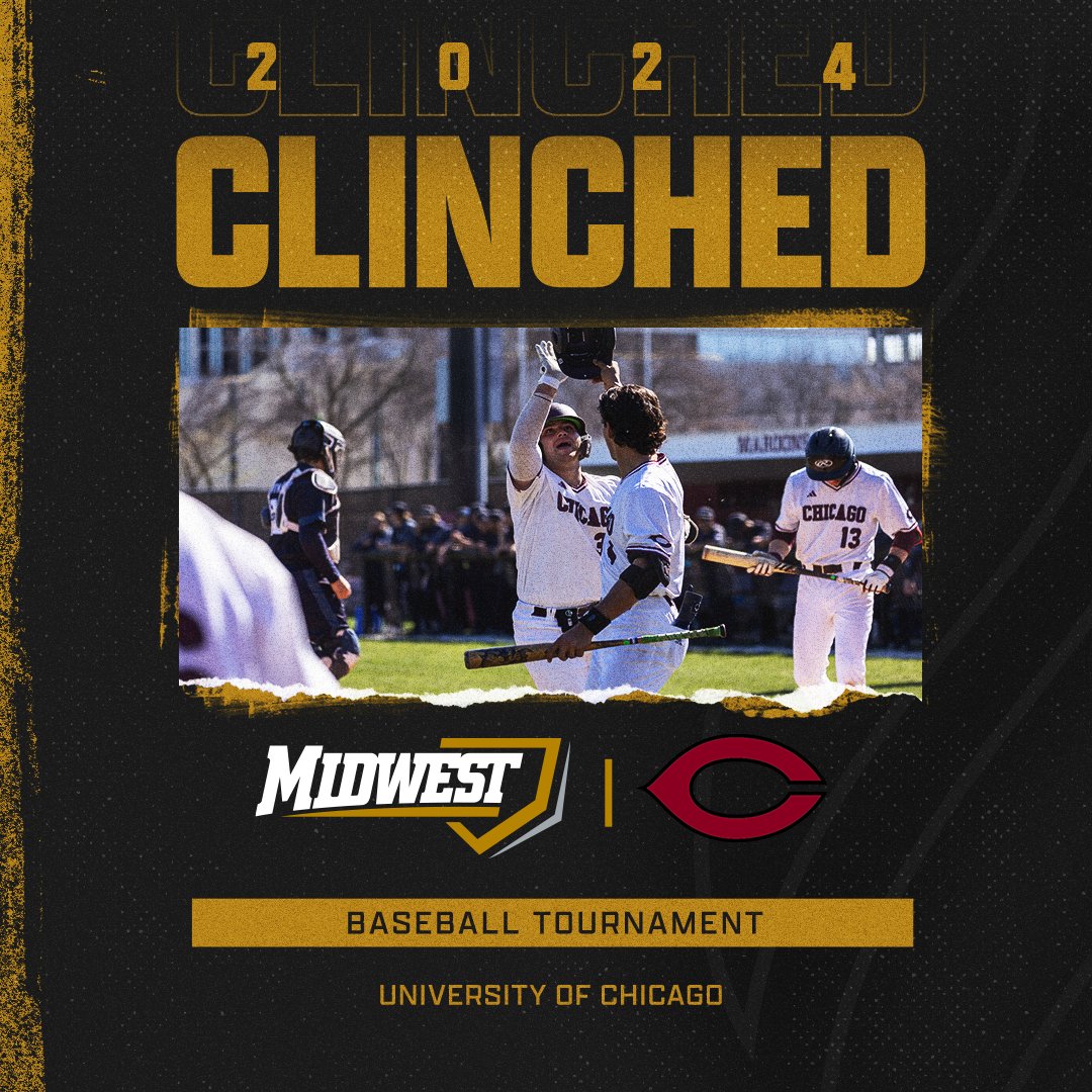 The University of Chicago has clinched a spot in the MWC Baseball Tournament! Congratulations, @uchicagoath!