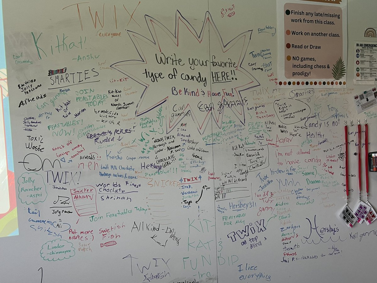 MsAlyssaGrant's tweet photo. The students have spoken and Twix is the winner! 🏆 Always a blast to let the kids choose their end of year treat!! #westfam @CMSWestWrangler https://t.co/Gwlp54paBt