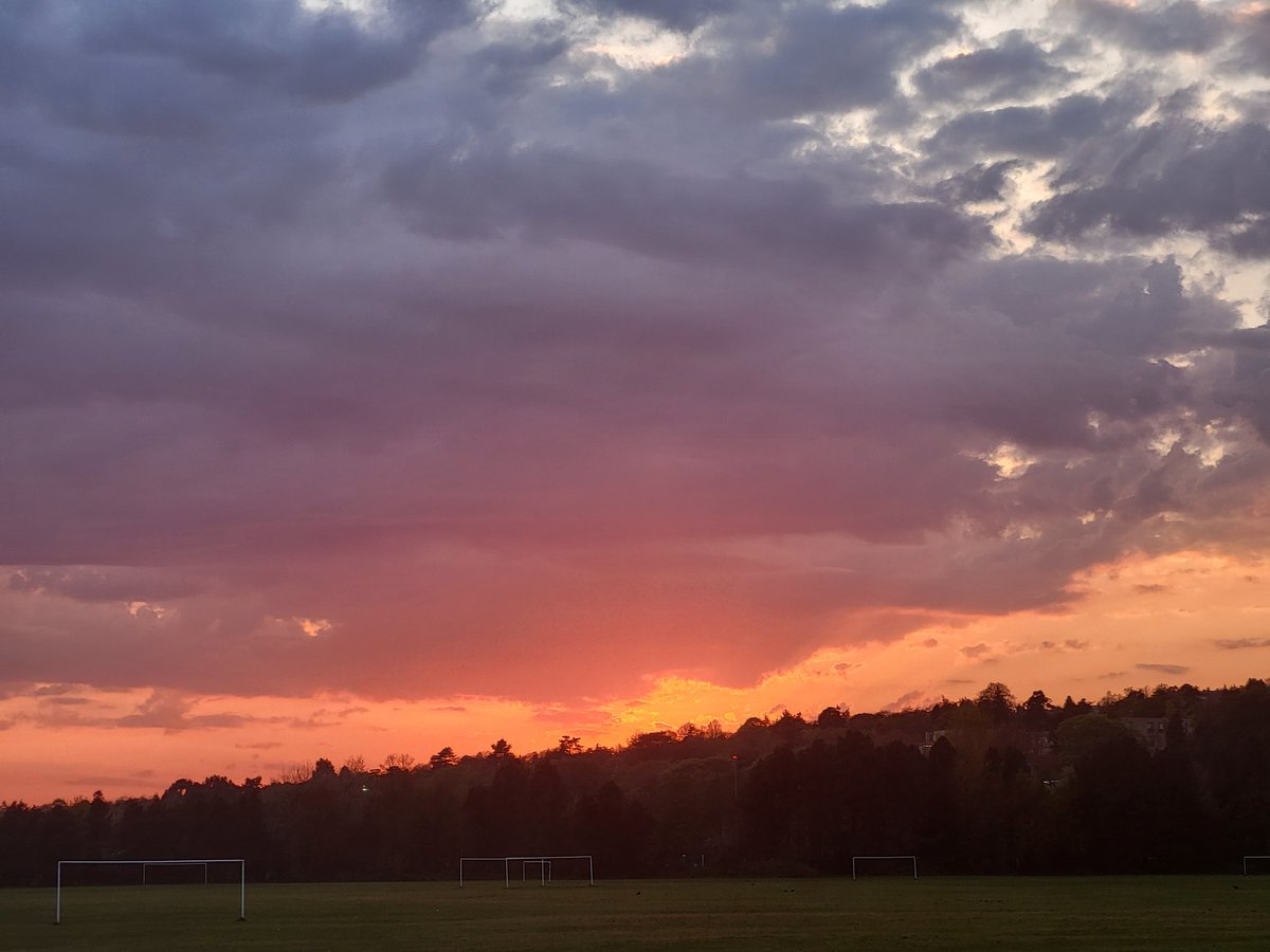 The sun setting over the West End of Dundee tonight.