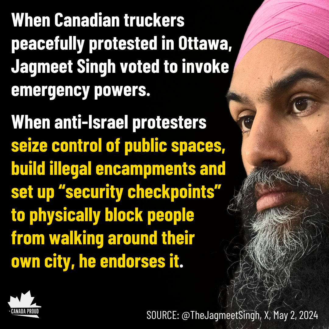 Jagmeet Singh believes that left-wingers should be allowed to terrorize you with impunity but right-wingers don't even have a right to protest. Why does he think this?