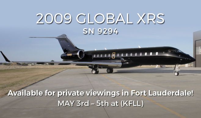 Global XRS sn 9294 - Fort Lauderdale Private Viewings
May 3rd - May 5th
 📧 bdahlfors@jettransactions.com
 📧 info@hsaircraftpartners.com

#FindAircraft #AircraftForSale #AircraftSales #Aircraft 
#JetForSale #PrivateJet #BusinessAviation #BizAv  
#Bombardier #GlobalXRS