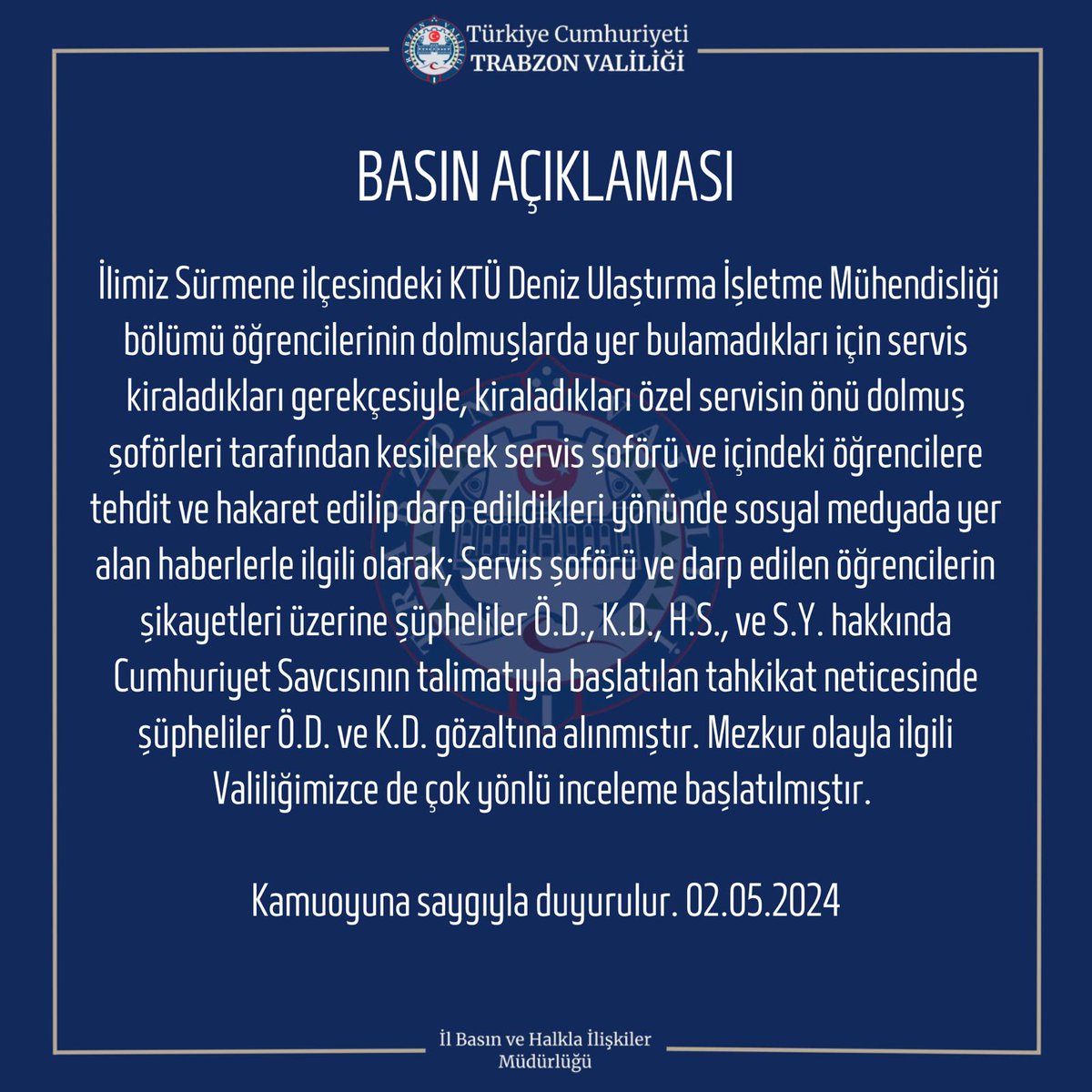 Basın Açıklaması. 
@TC_icisleri 
@AliYerlikaya 
@iletisim 
@dmmiletisim